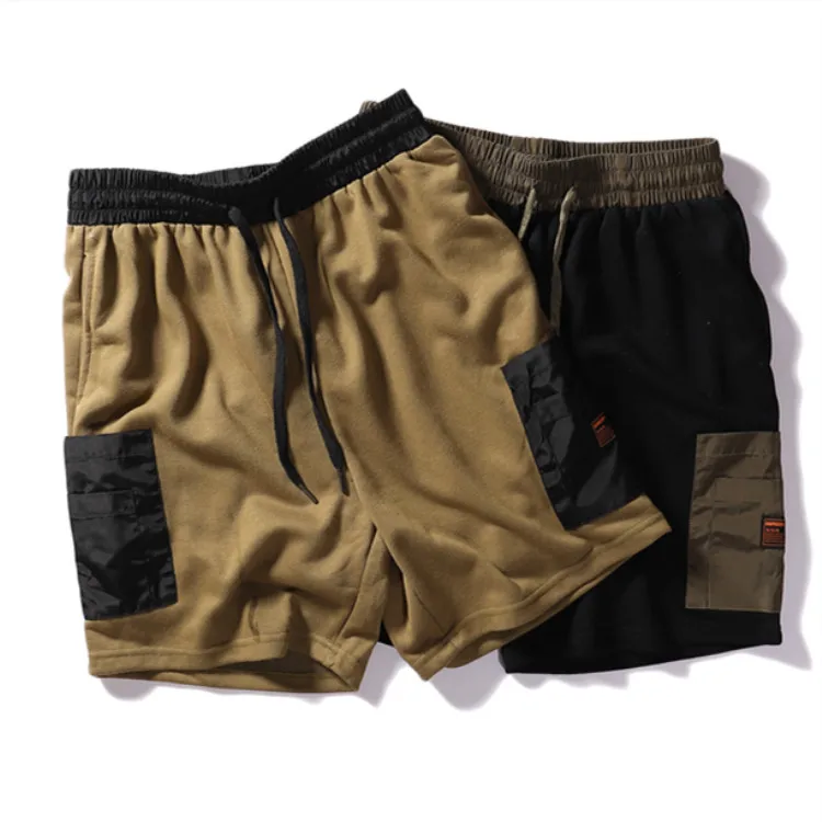 Новые мужские летние повседневные шорты с несколькими карманами хлопковые махровые прямые свободные пять штанов