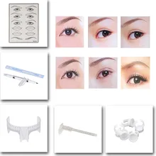 Перманентный макияж микроволокна брови татуировки ручка иглы паста кожи правитель F815