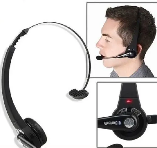 

Trucker over the Head Wireless boom Mic Headset Headphone Bluetooth Earphone with Multi-Point and Noise Cancellation Technology