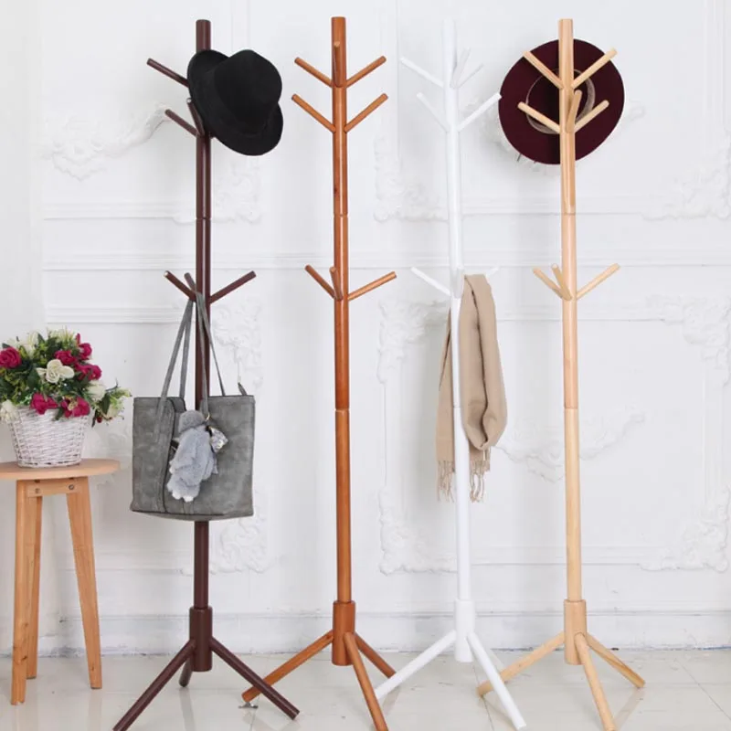 Премиум Бамбуковая вешалка для пальто, свободная стоящая с 9 крючками, деревянная одежда с изображением деревьев, стойка для пальто, шапки, шарфы, одежда, сумки