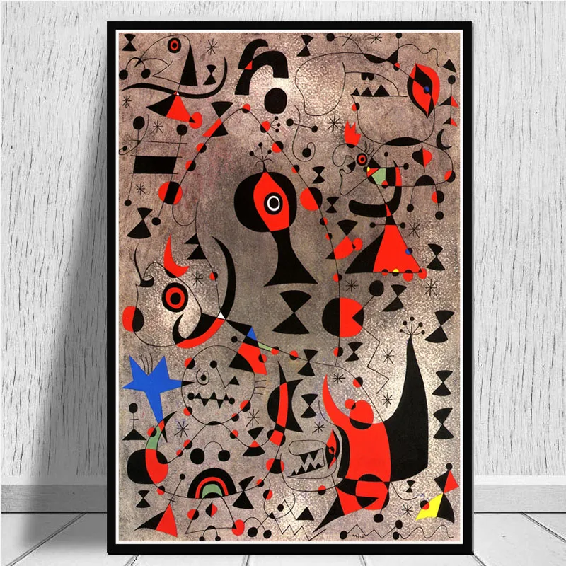 Joan Miro Знаменитые Картины абстрактный плакат настенная художественная картина плакаты и принты Картина на холсте для декора дома комнаты - Цвет: 0012