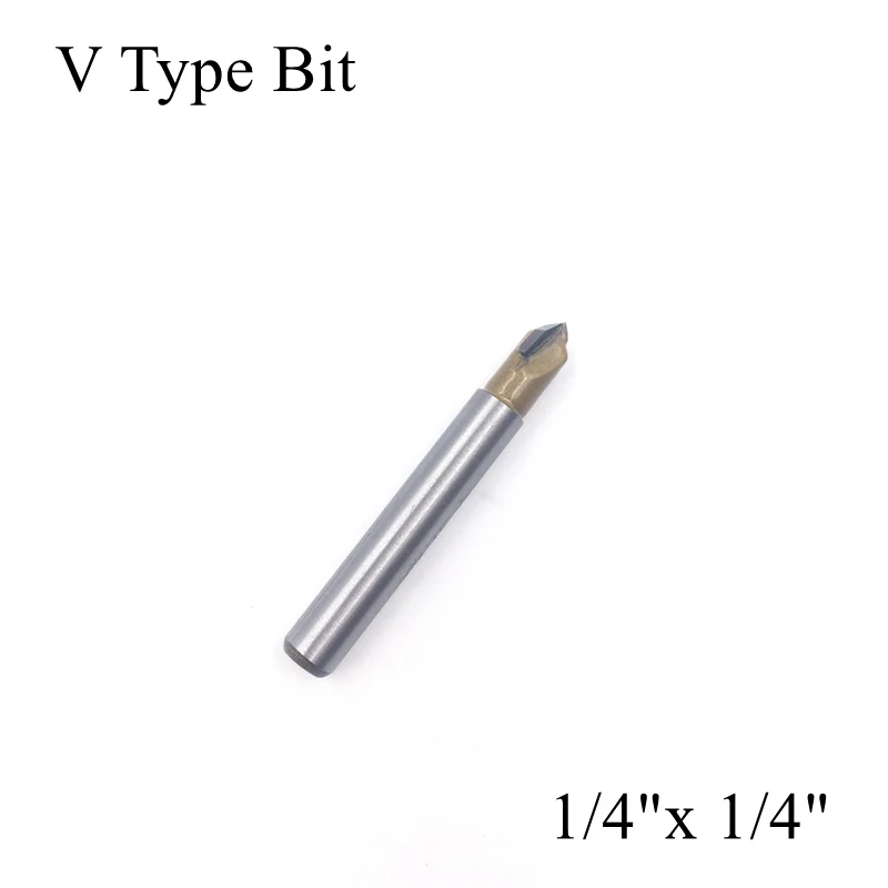 

1pc 1/4"x 1/4" 5/16" 3/8" 1/2" inch 3D V Type Bit Carving Router Bit Woodworking Tools Wood Endmill Milling Cutter Round Shank