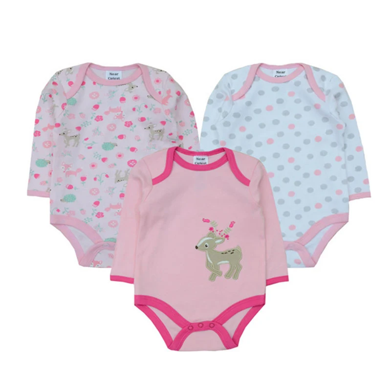 Детский хлопковый комбинезон с длинным рукавом 3 шт./лот|baby girl vintage clothing|baby simclothing