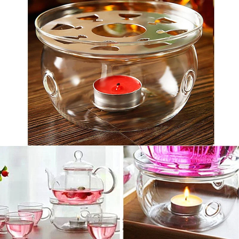

Heating Coffee Water Scented Tea Warmer Candle Base Clear Borosilicate Glass Heat-Resisting Warmer Insulation Teapot Trivets