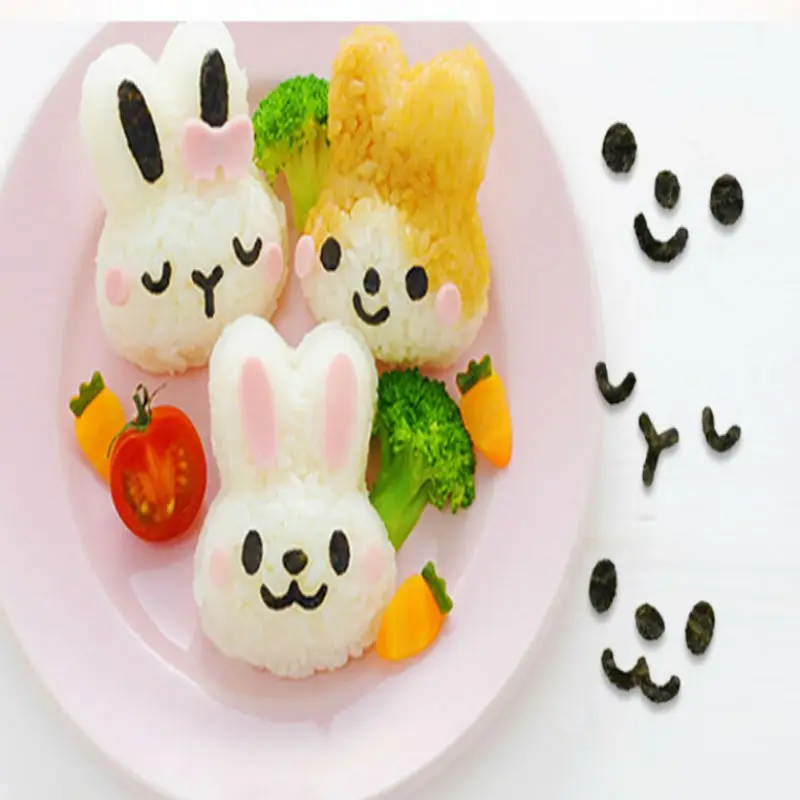 Высокое качество(3 шт./компл.) PP Kawaii Кролик Форма для риса Суши Яйцо шоколад кухонный инструмент "сделай сам" мультфильм суши инструмент