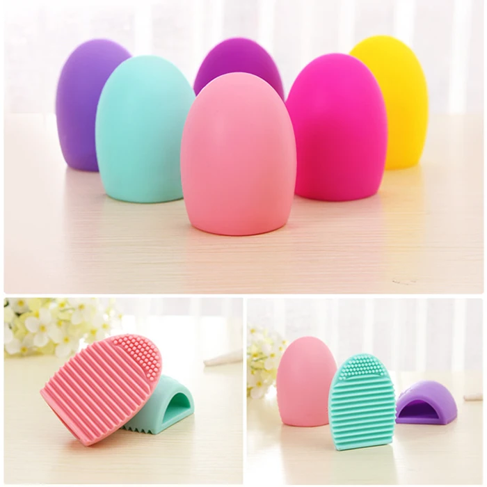 New 2pcs Silicone Brush Cleaning Egg Brush Egg Cosmetic Brush Cleanser