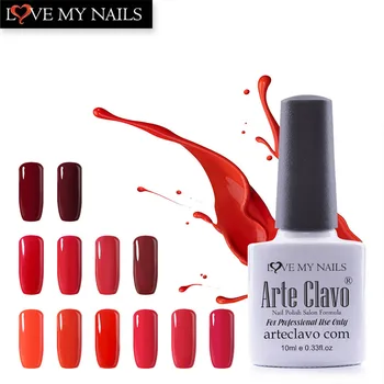 

Arte Clavo 10ml Any 1 Color Nail Art Manicure Polish Nail Art Set Red Series UV Gel UV LED Lamp Gel Nail Nail Gel Lacquer