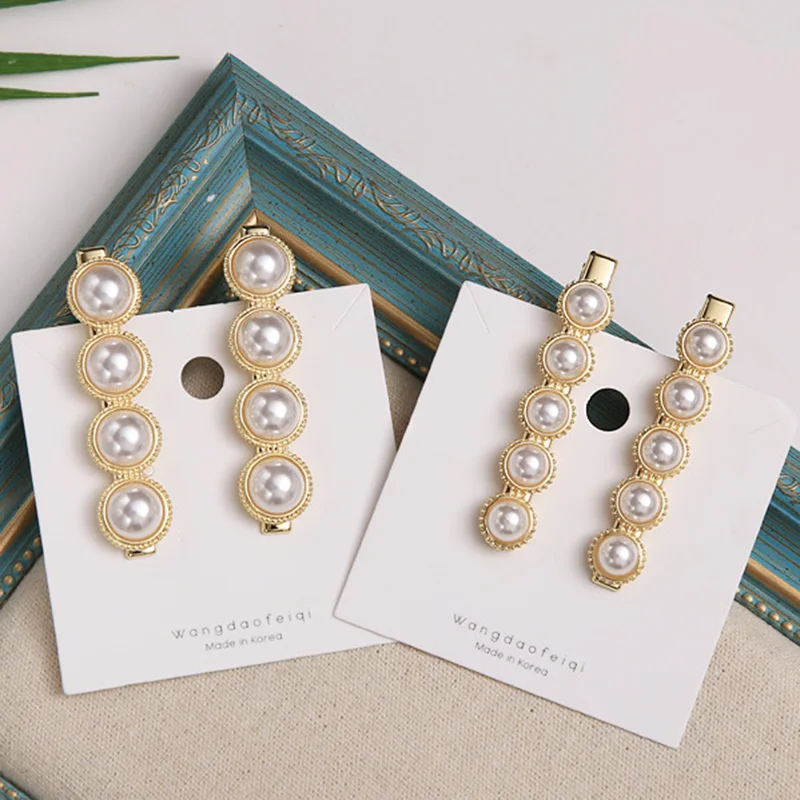 

2pcs/set 2019 New Japanese Korean Vintage Fresh Pearls Hair Barrettes For Women Lady's Dashion Hair Clips Bride's Accessories