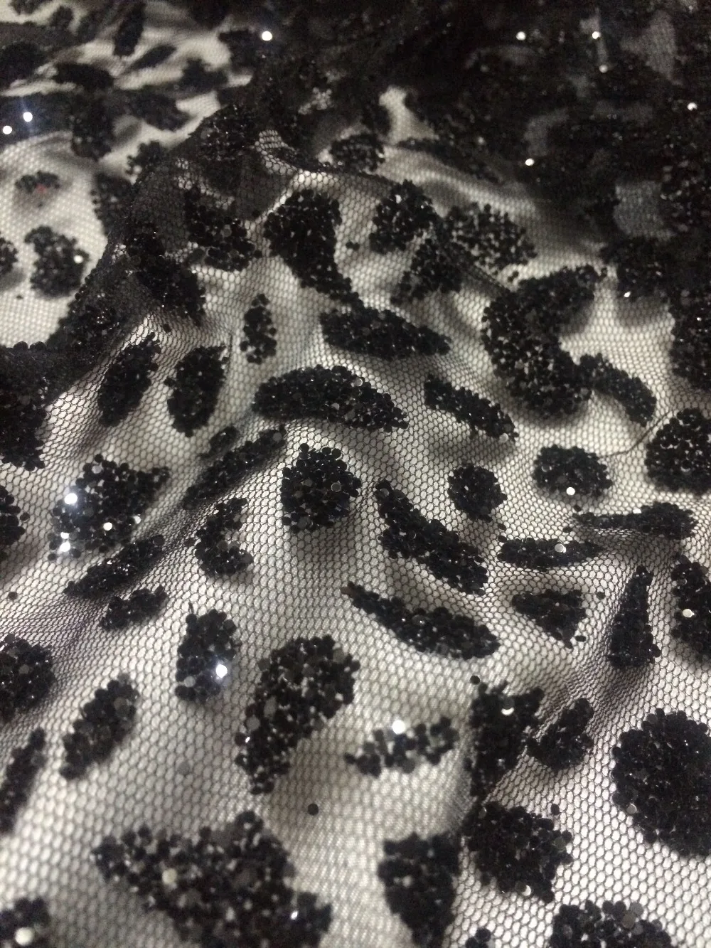 

L-60 Good looking 5yards hand print glued glitter tulle mesh lace fabric