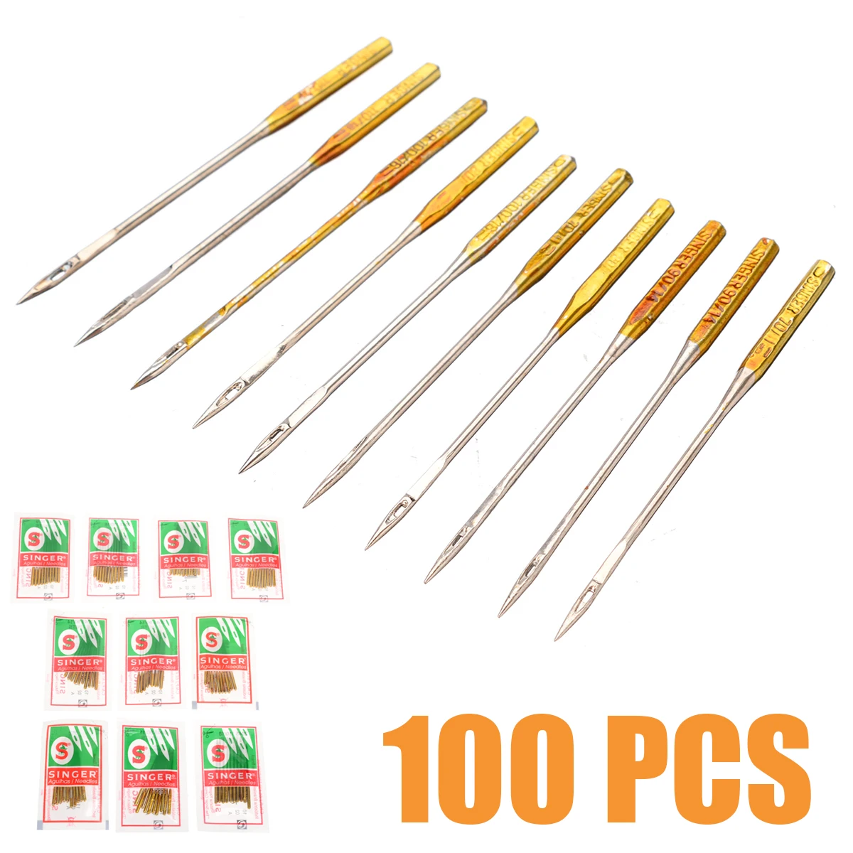 

100pcs/Lot 9/11/14/16/18 Domestic Sewing Machine Needles Home DIY Sew Needle Tool For Singer 2020 HAX1 705H