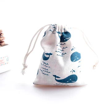 

Wholesale 100pcs/lot 9*12cm Cute Blue Whale Design Storage Jewelry Bags For Gift Fashion Packaging Bag Custom Logo Printing