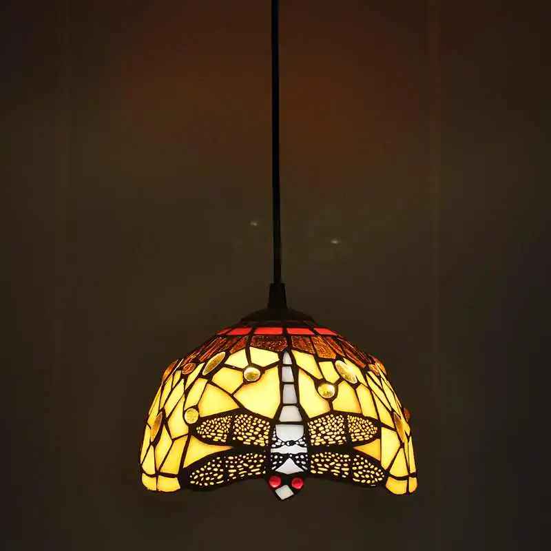 

Factory direct Continental warm dragonfly chandelier Tiffany of minimalist retro lamps bay window balcony Lighting