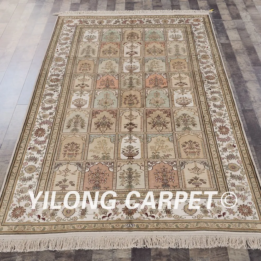 YILONG 5'x8' four seasons oriental handmade turkey turkish carpet silk