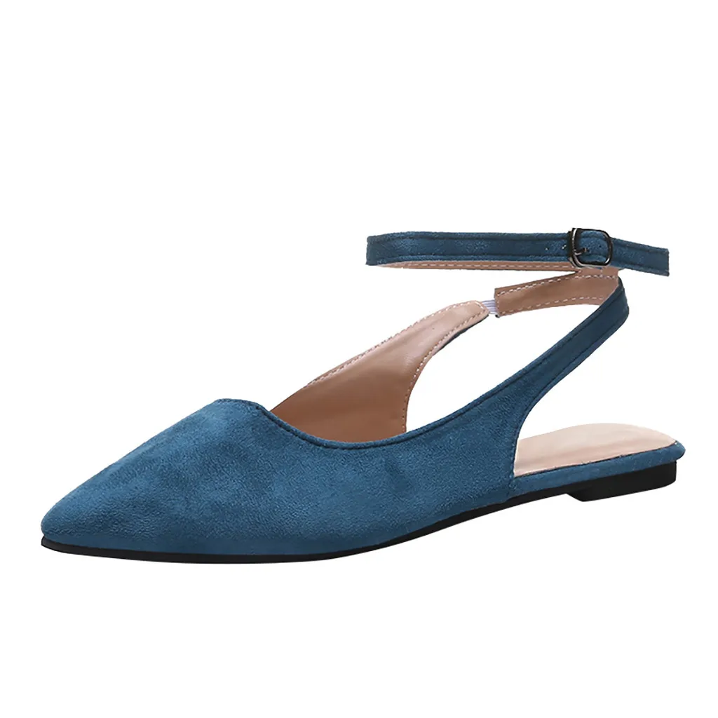 

SAGACE Women Ladies Fashion Pointed Toe Flat Buckle Casual Sandals Single Shoes Sexy High Quality Outside Summer Ladies Shoes