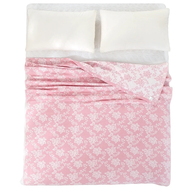 Elegant Fresh Pastoral Flower Embroidered Knitted Thread Blankets For Adults Kids Light Colors