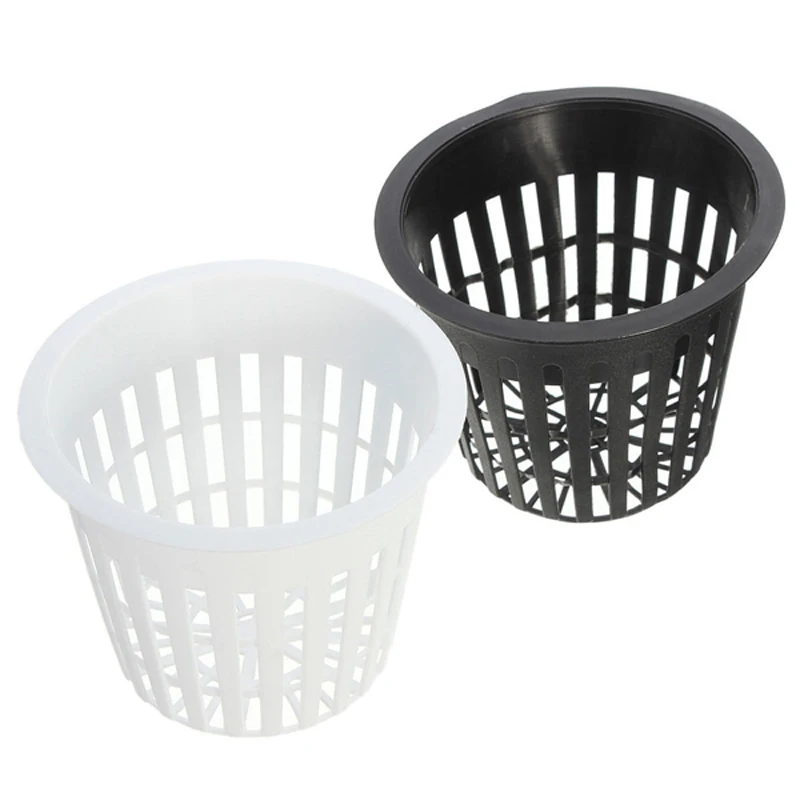 10pcs Plastic Mesh Pot Hydroponic Aeroponic Plant Grow Net Basket Garden Seed Germinating Flower Pots 3Inch