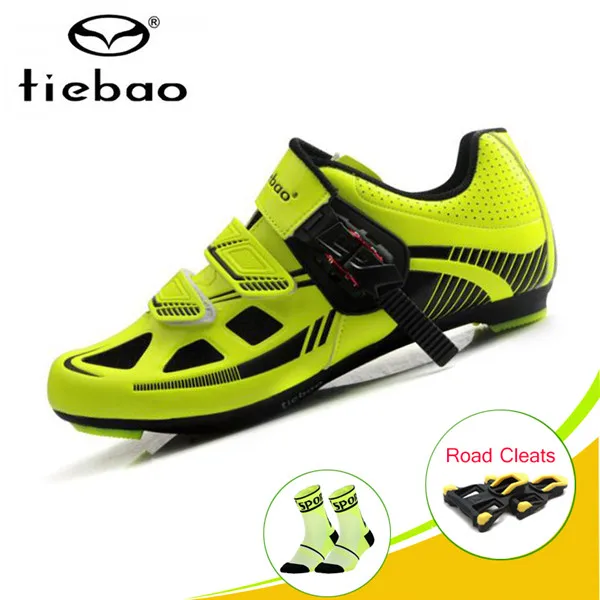 Tiebao sapatilha ciclismo, обувь для шоссейного велосипеда,, велосипедные педали, спортивные, велосипедные кроссовки, самофиксирующаяся дышащая обувь для гонок - Цвет: Cleats for 1652 G
