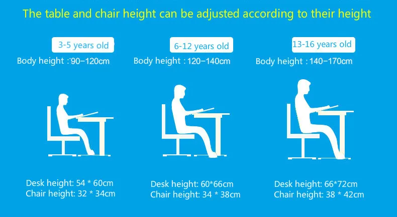 Новая регулируемая высота Защита зрения коррекция сидя осанки детей обучения стол и стул набор письменный стол