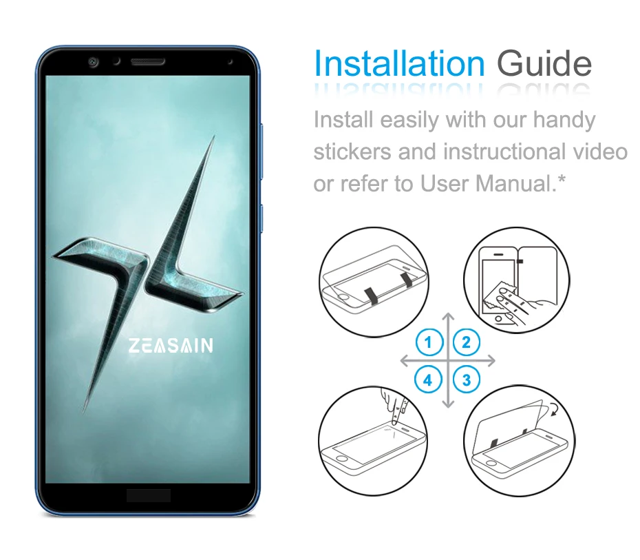 Original ZEASAIN 2.5D Full Cover Screen Protector Tempered Glass for Huawei Honor 7X 7 X 9H Toughened Glass Protective Film (2)