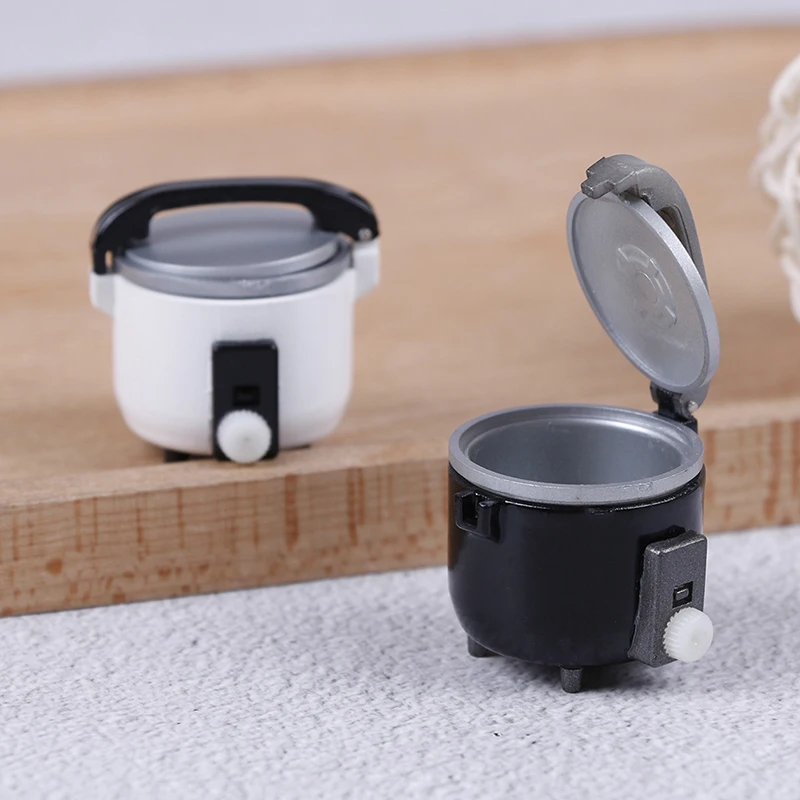

1:12 Miniature Metal WhiteKitchen Accessories Black Rice Cooker Dollhouse Doll House Toys for Children