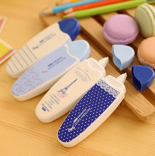 

12pcs/lot New Fresh Blue series design correction tape correction sticker 6m*5mm long tape for student's writing correcting