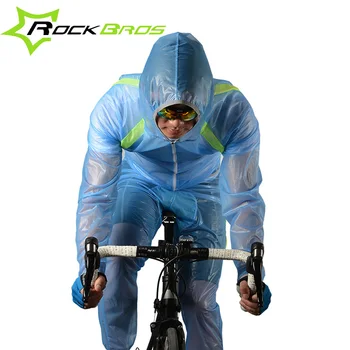 

ROCKBROS Mens Breathable Bicycle Raincoat Sets Compressed Windshield Cycling Jerseys Waterproof Windproof Raincoat Suit 3 Colors