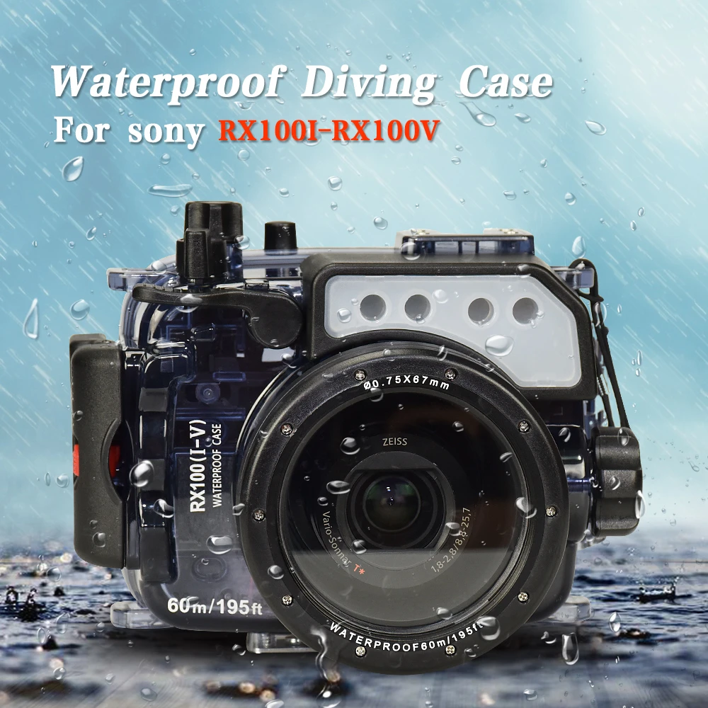 Carcasa impermeable para cámara Sony RX100 V subacuática 60m Carcasa protectora de buceo caja de accesorios para cámara|Accesorios para estudio fotográfico| - AliExpress