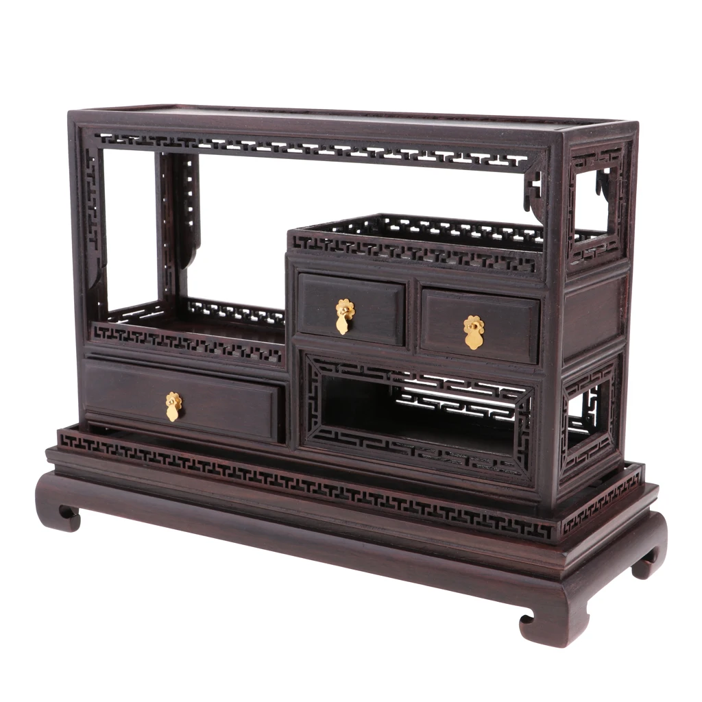 Retro 1/6 Mini Annatto Rosewood Chinese Tea Cabinet Furniture for  Dollhouse 12inch Action Figures Accessories