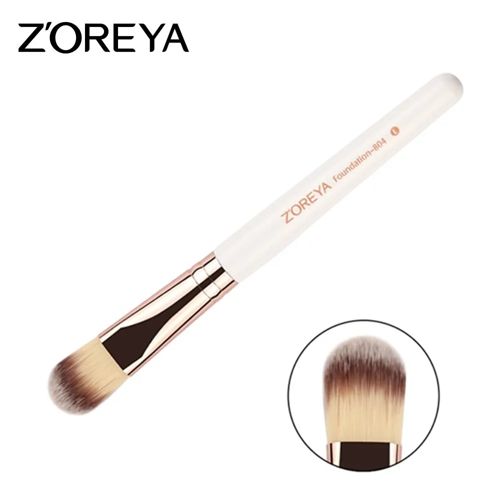 

ZOREYA Foundation Brush For Makeup Beauty Women White Wooden Handle Make Up Brush Foundation Brush Cosmetic Make Up Tool