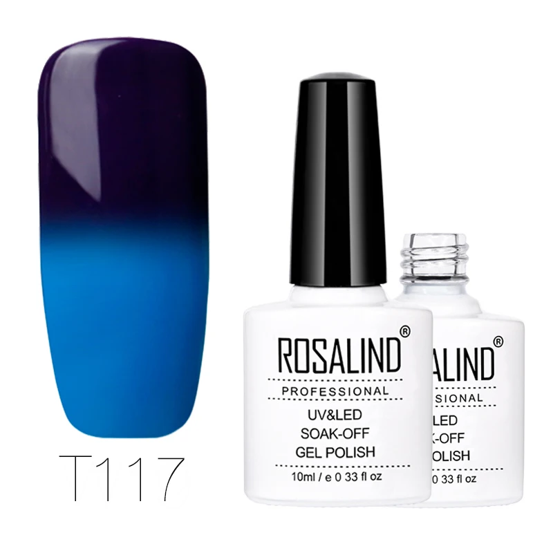 ROSALIND гель 1S 10 мл изменение температуры УФ гель лак для ногтей светодиодный долговечный замочить от ногтей для гель-лака - Цвет: RDT117