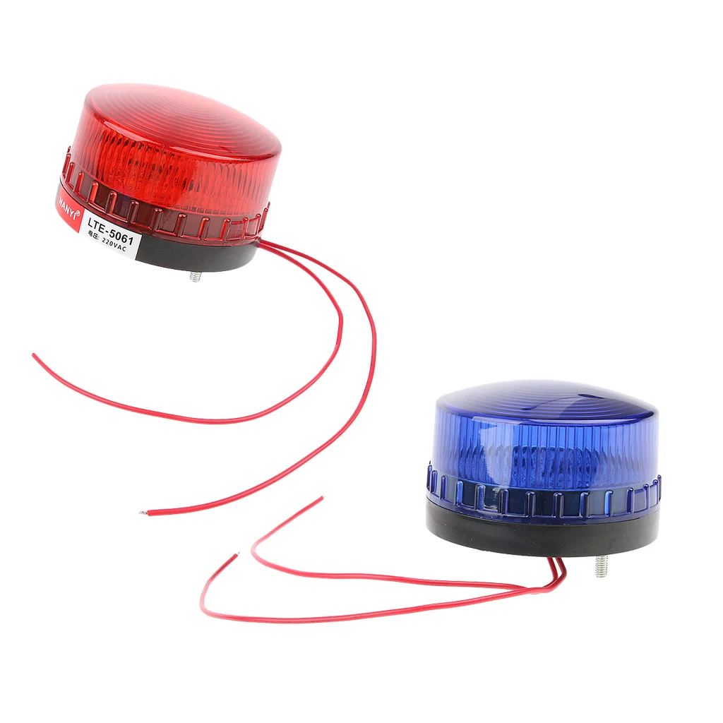 

Red+Blue Emergency LED Flashing Strobe Signal Warning Light Lamp Beacon 220V