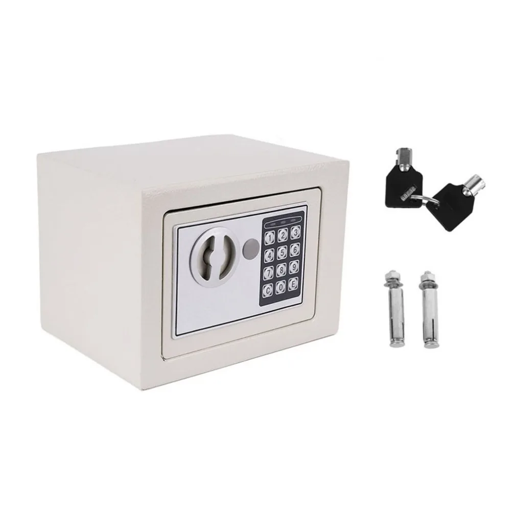 

23x17x17cm Electronic Safety Box Household Money Box Safe Deposit Box Digital Jewellery Cash Storage Machine White Color