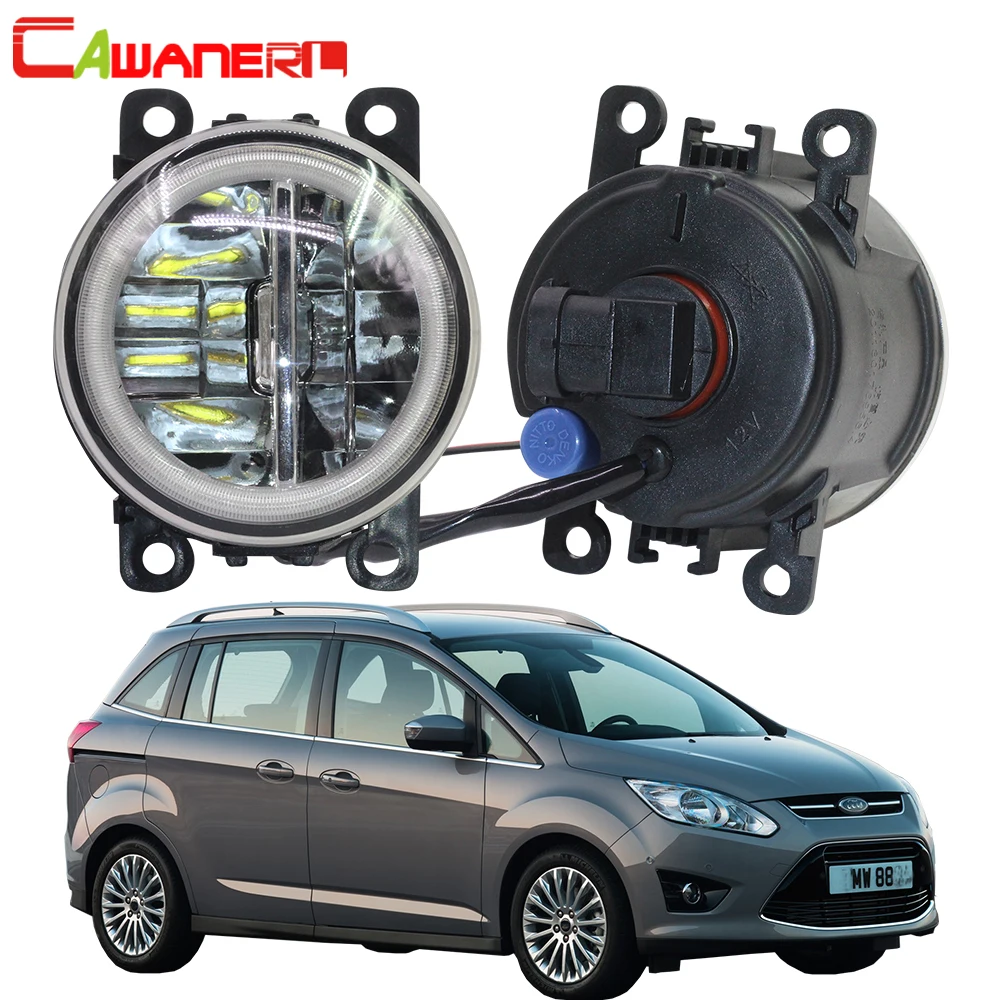 Cawanerl 2 X Car Styling 4000LM LED font b Lamp b font Fog Light Angel Eye