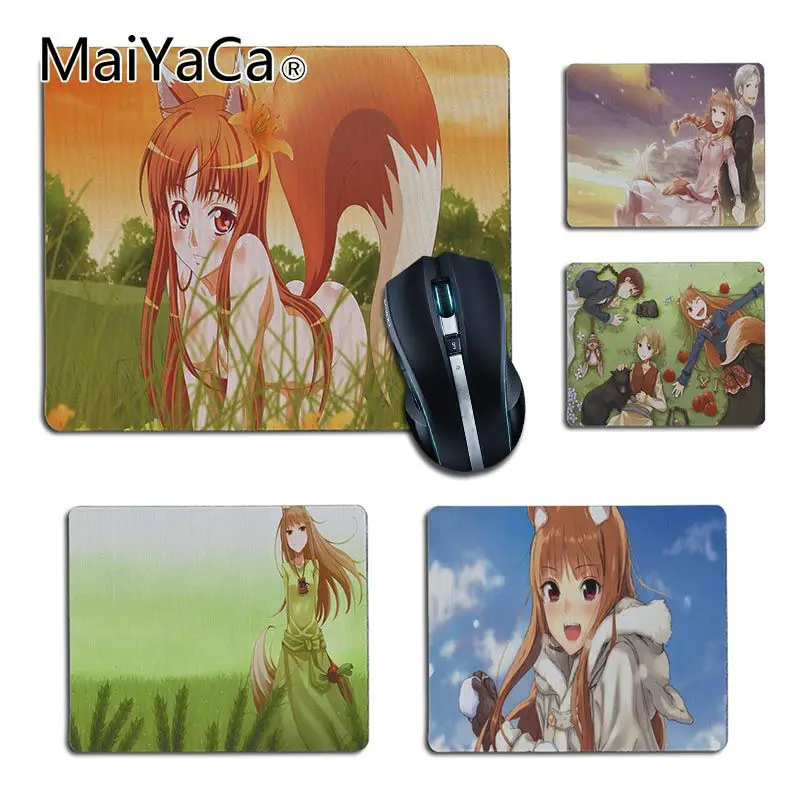 Милый и красивый коврик для мыши MaiYaCa Spice and Wolf Holo прочный резиновый аниме девушки