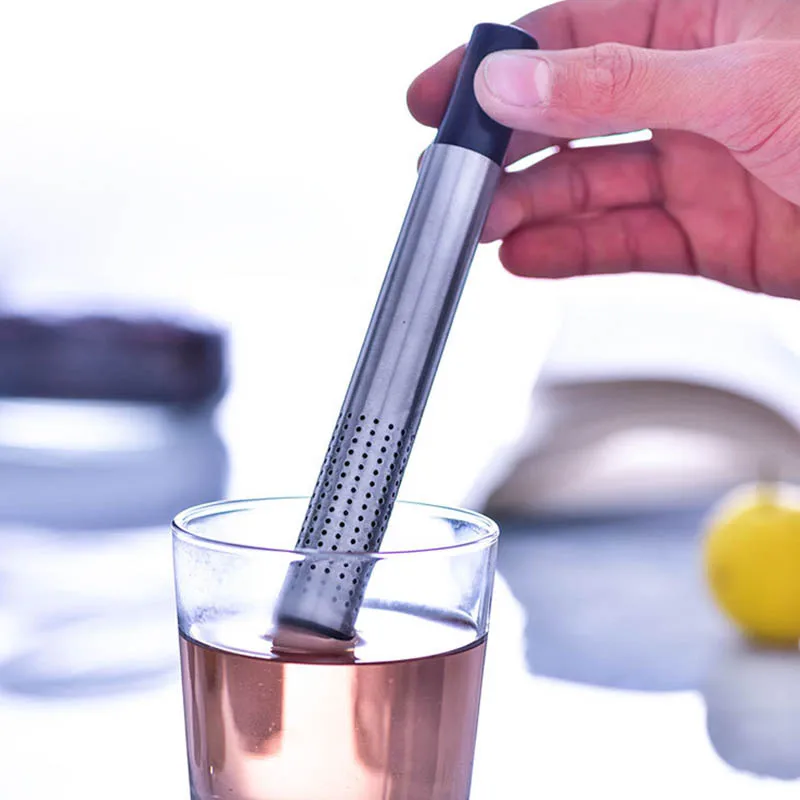 Stainless Steel Tea Infuser Strainer Stick Pipe Design Mesh Tea Filter