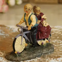 Смолы куклы украшения свадебный подарок теплые старик езда Пара BS050