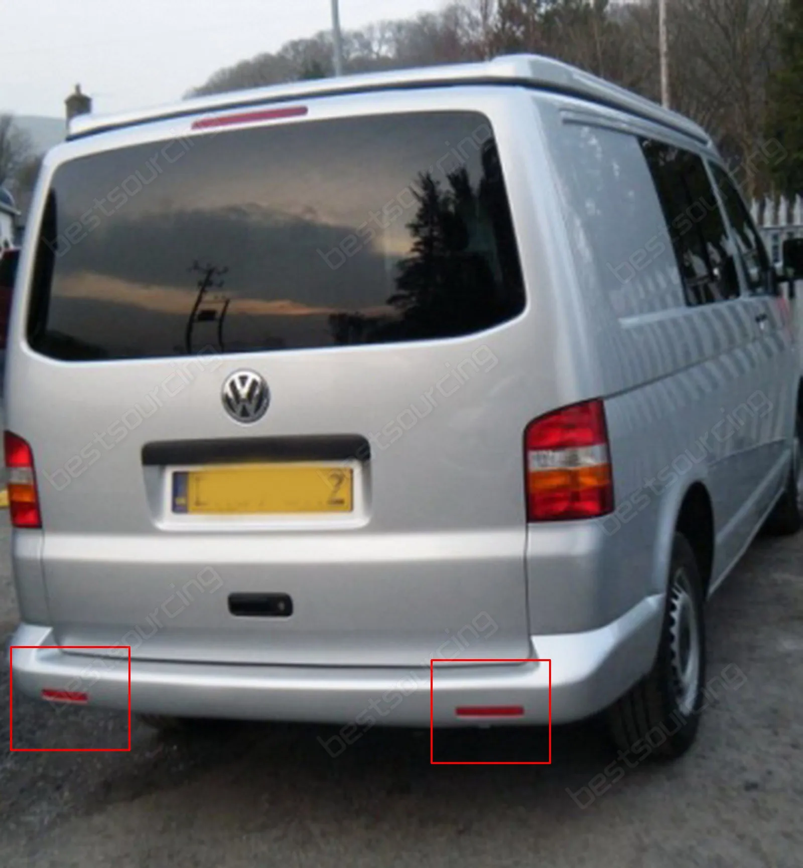 ANGRONG 2x Красный отражатель заднего бампера левый правый светильник VW Transporter T5 2003 11