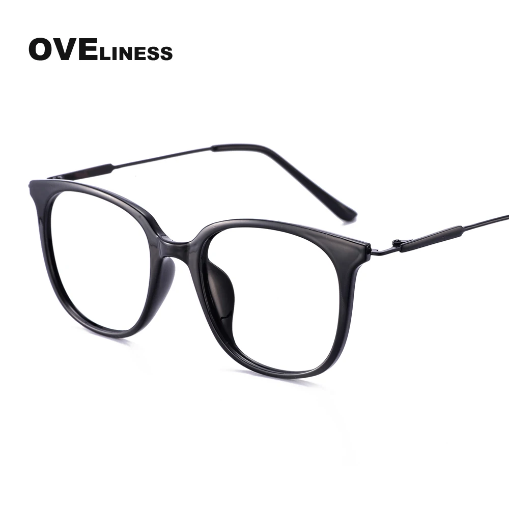 TR90 Оправы для очков Для женщин Оптические очки для мужчин прозрачные линзы очки для чтения оправа рецепт; очки рамки Очки 51091 - Цвет оправы: shiny black C1