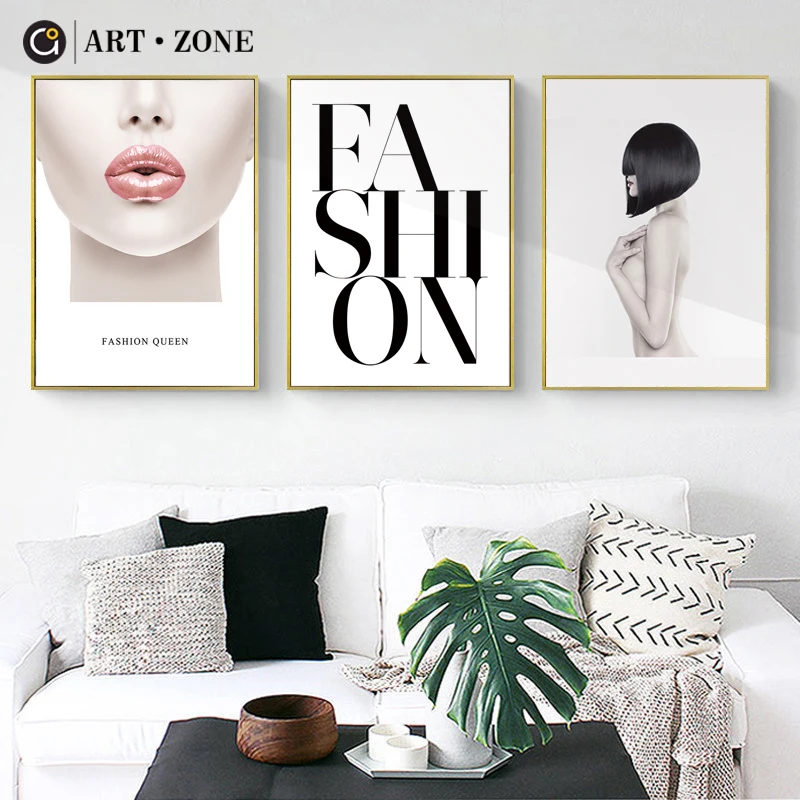 

ART ZONE Fashion Queen Canvas Painting Modern Fashion Quote Home Decor Poster Wall Art Print Picture Living Room Bedroom Decor
