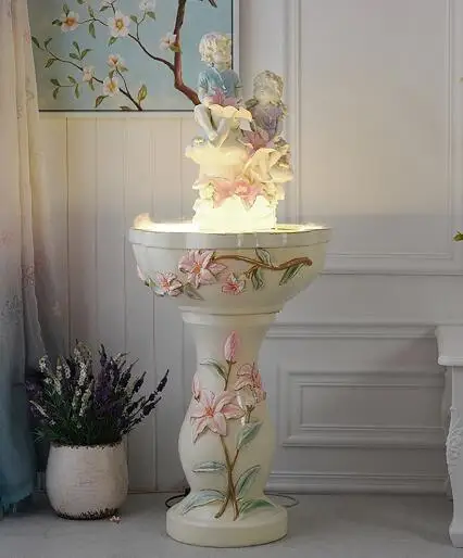 Европейский роскошный Стильный чехол-накладка с цветочным рисунком» и «Fairy Elf фонтан воды украшения гостиной для крытой свадьбы украшения подарок аквариум - Цвет: c180730748