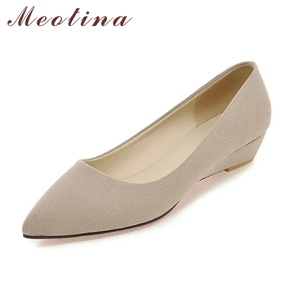 Meotina Shoes Women Wedge Heels Ladies Shoes Pointed Toe Lady Pumps