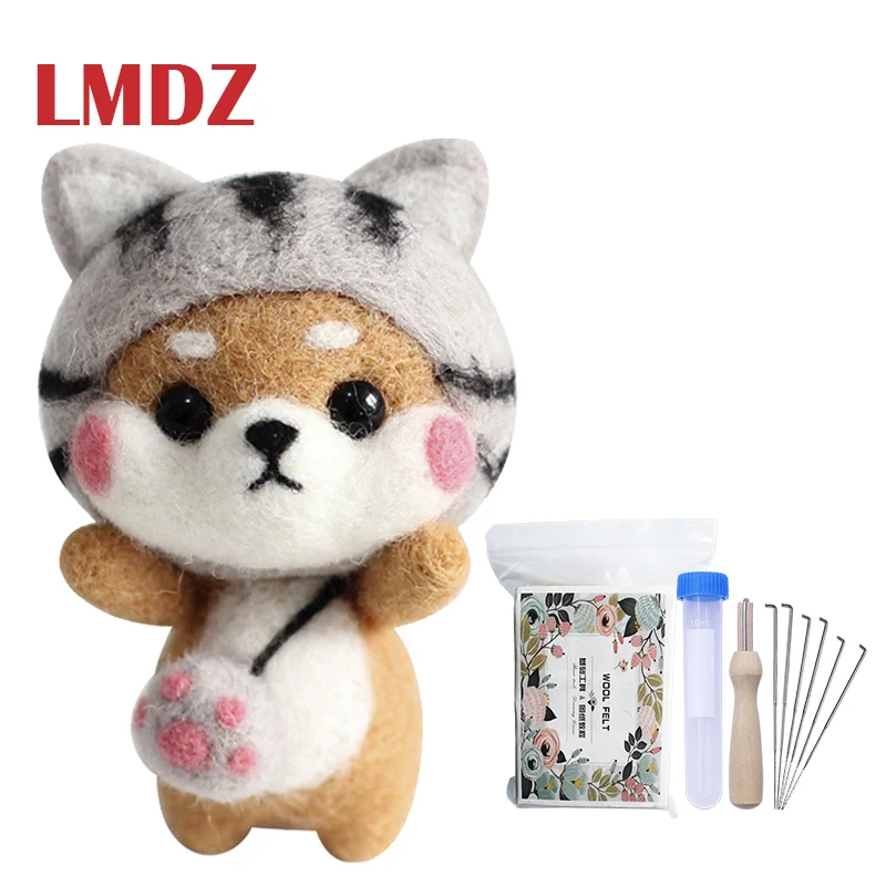 

LMDZ Needle Felting Kit Simba Arts and Crafts Wool Kit for Decorations DIY Felt Poked Set with Needle Felting Material and Tools