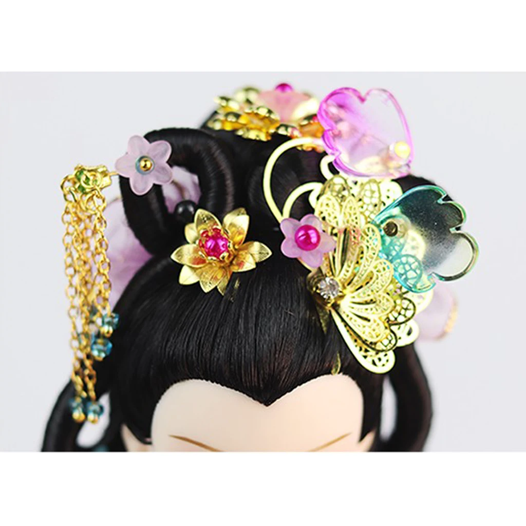 Vintage Gown Clothes Dolls Flexible Joints Vinyl Body Doll Oriental Chinese Ancient Costume Doll Kids Toys Pink