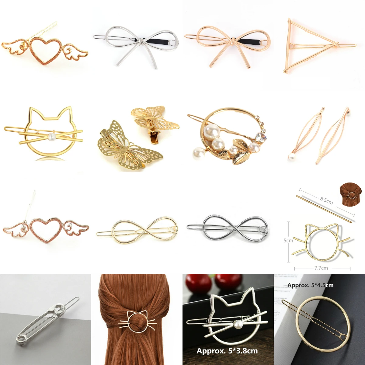 

Fashion Women Girls Hairpins Girls Star Cat Leaf Heart Hair Clip Delicate Hair Pin Hair Decorations Jewelry Accessories