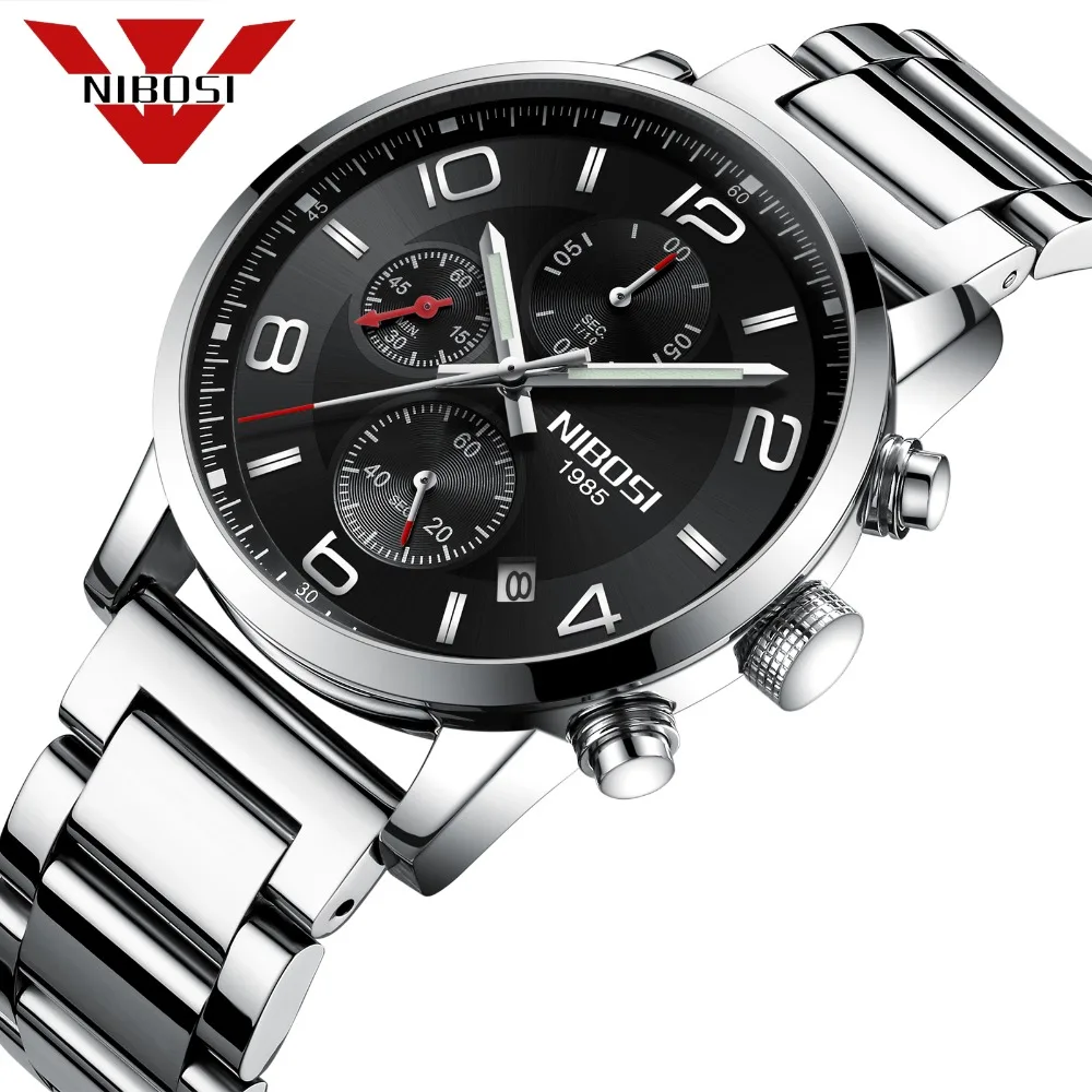 

NIBOSI 2018 New Type Fashion Watch Top Brand Luxury Stainless Steel Watch for Man Quartz Analog Wrist Watch Relogio Masculino