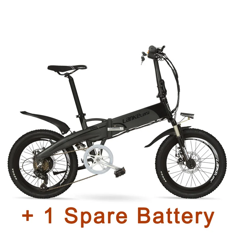 Новинка года, Lankeleisi бренд, Электрические велосипеды, 2", 48 В/10A, 240 Вт, Скрытая Батарея, Алюминий сплав Рамка, горный велосипед - Цвет: Black Grey Plus
