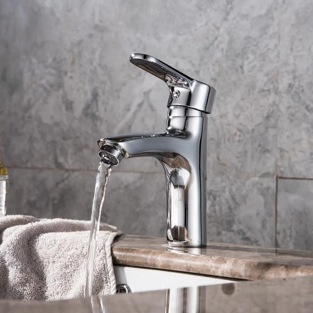 Newly Bathroom Basin Sink Faucet Polish Single Handle Single Hole Mixer Tap Deck Mounted Bathroom Kitchen Hot and cold Tap10