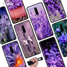 Simple lavender Purple flowers Black Soft Case for Oneplus 7 Pro 7 6T 6 Silicone TPU Phone Cases Cover Coque Shell