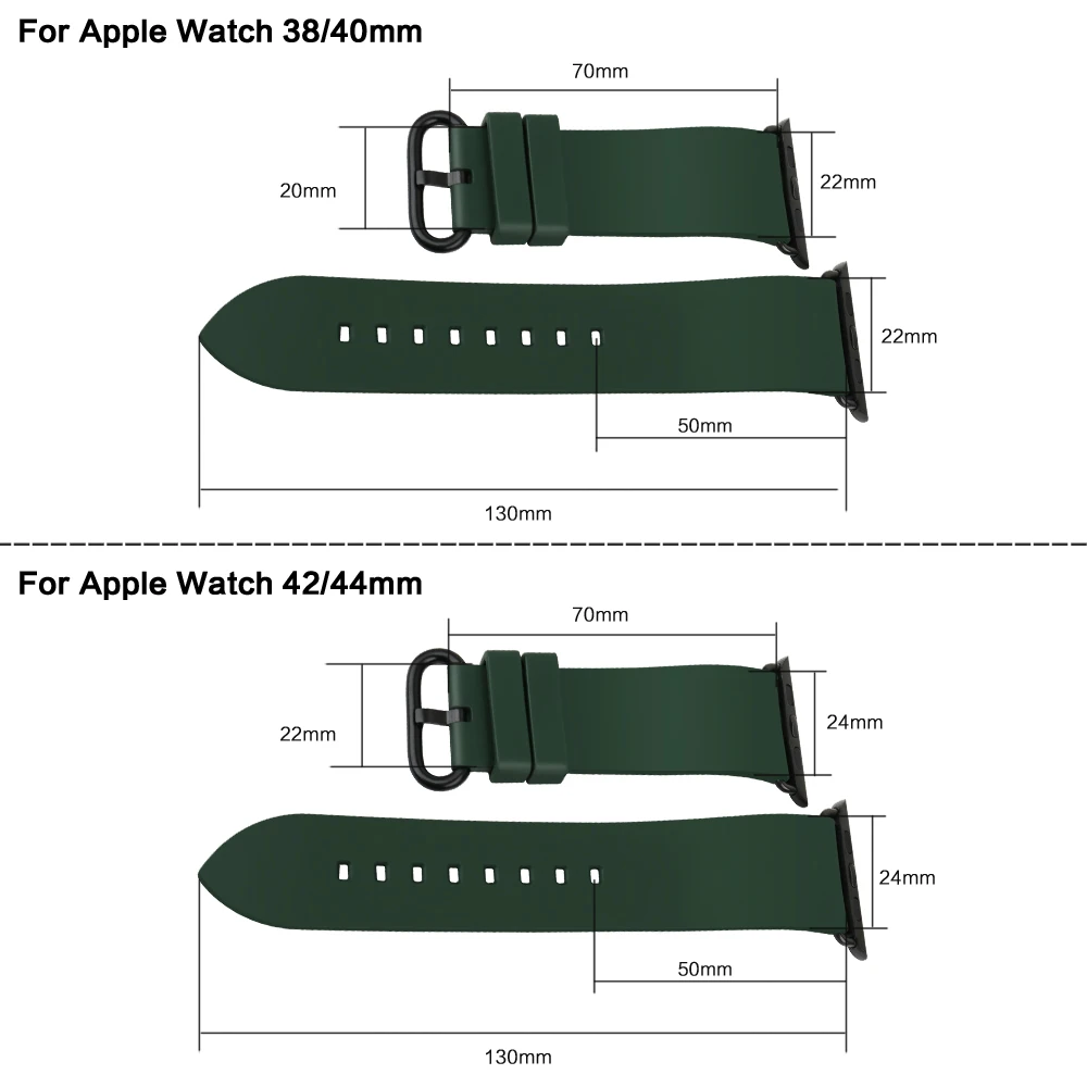 Для Apple Watch band 44 мм 40 мм серия 4 Apple iWatch ремешок 42 мм 38 мм часы-ремешки Фторуглеродные резиновые браслеты