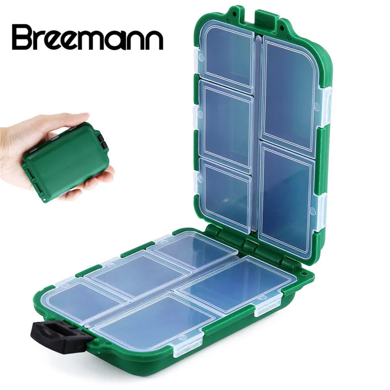 Breemann 10 Compartments Fishing Lure Spoon Hooks Rig Bait Storage Case